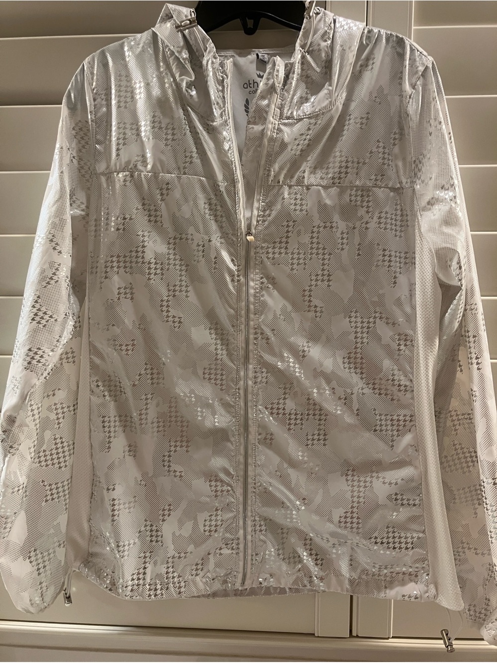 Athletic Collection White Metallic Camo Windbreaker Jacket